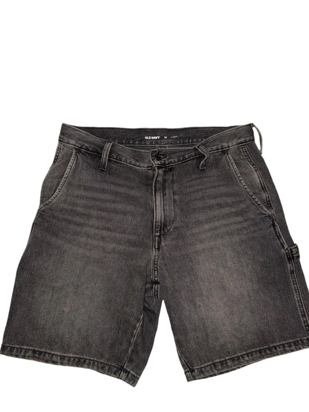 Old Navy Black Wash Carpenter Denim Shorts Men’s 32 Streetwear